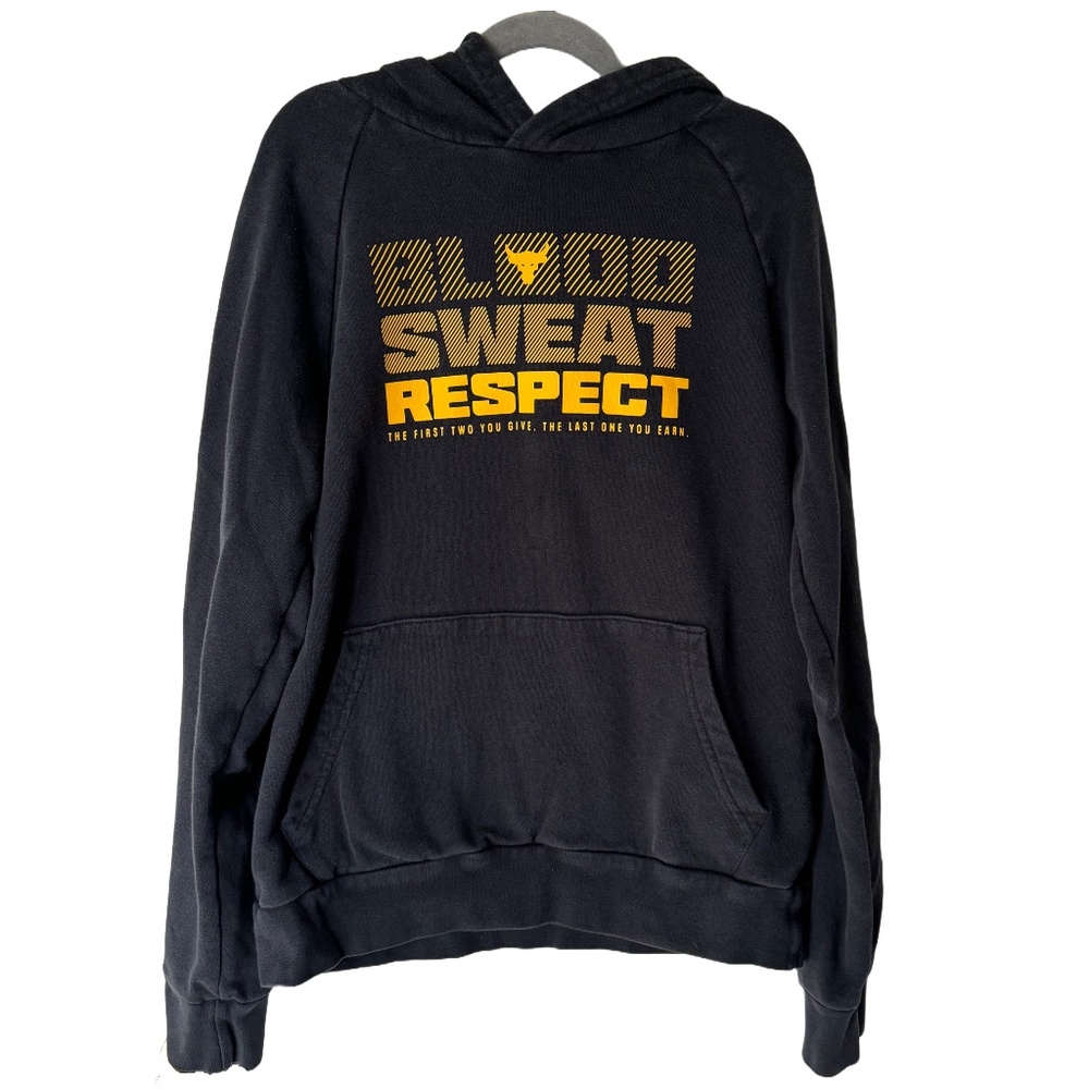 Under Armour Brahma Bull brand from The Rock - Black and Gold Hoodie. Size YL.